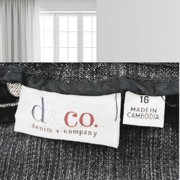 D & Co. Denim&Co Black Acid Wash Pull On Jeans Jeggings Pus Size 16 - Picture 5 of 8
